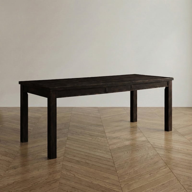 Furniture of America Tays Contemporary Black Solid Wood Dining Table - 72-Inch