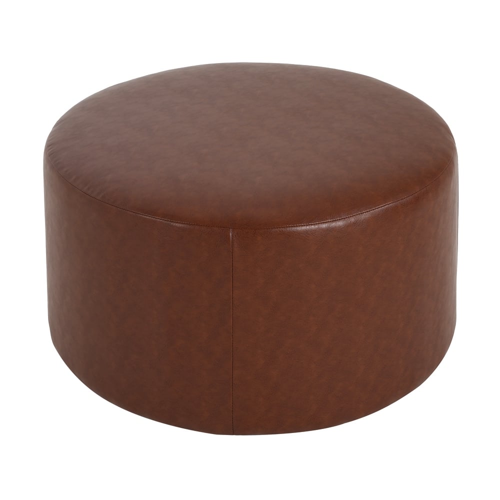Olias Velvet Upholstered Round Ottoman by Christopher Knight Home