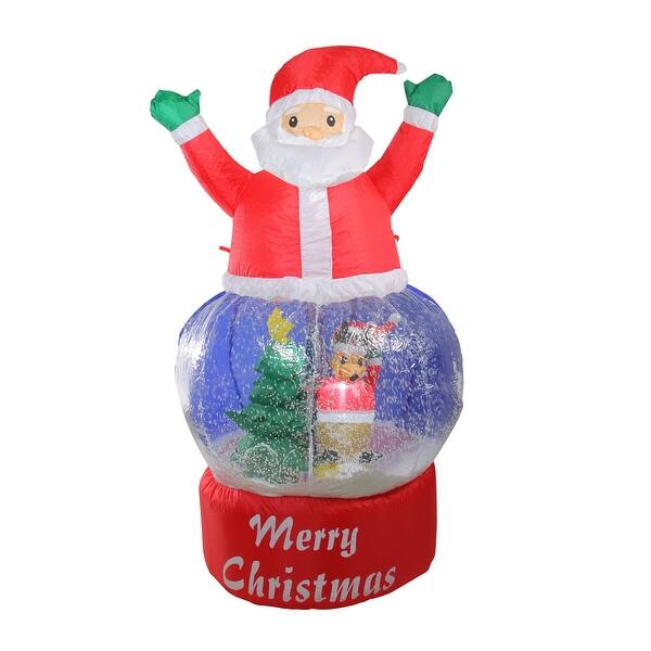 Shop 4 75 Red And Blue Inflatable Santa Claus Snow Globe Lighted