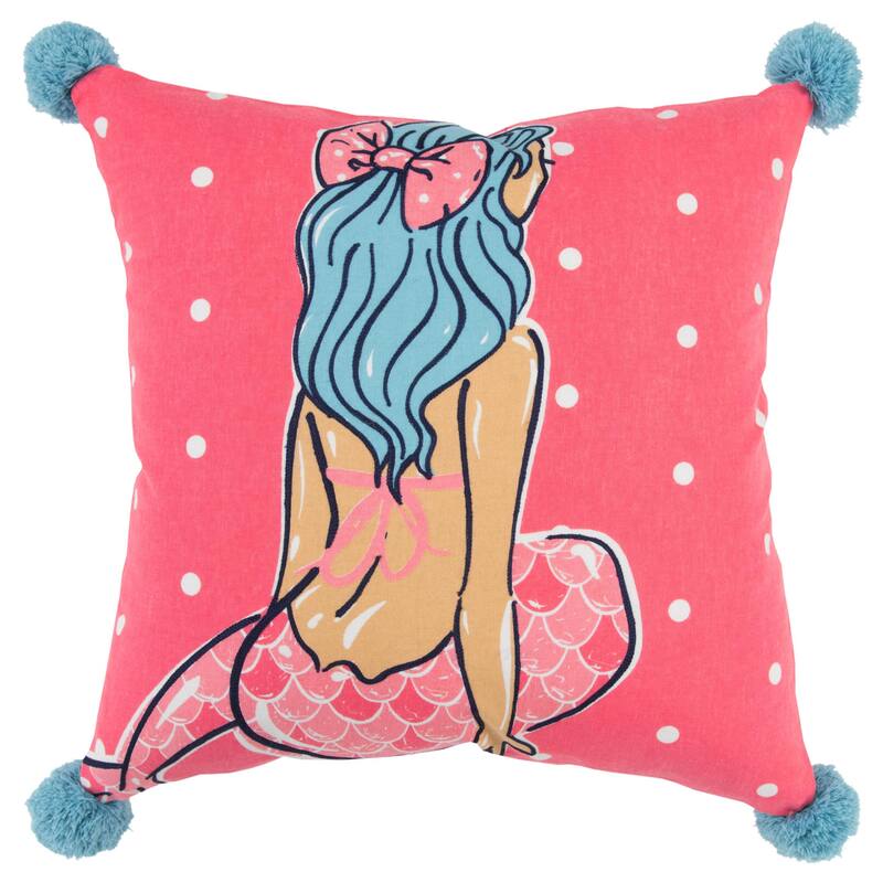 Simply Southern Print with Embroidery Cotton Throw Pillow
