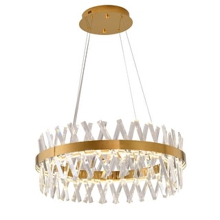 Gold Dimmable LED Chandelier With Clear Crystals - N/A - Bed Bath ...