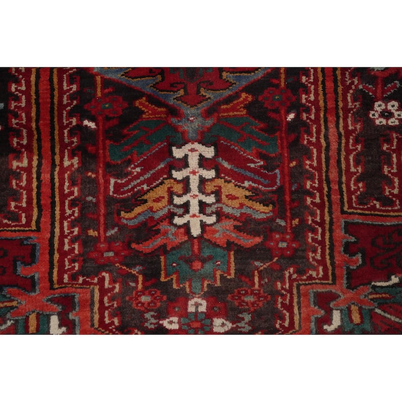 Hand Knotted Oriental 100% Wool Carpet Traditional Medallion Red Heriz Area Rug - 13' 6'' X 9' 3''