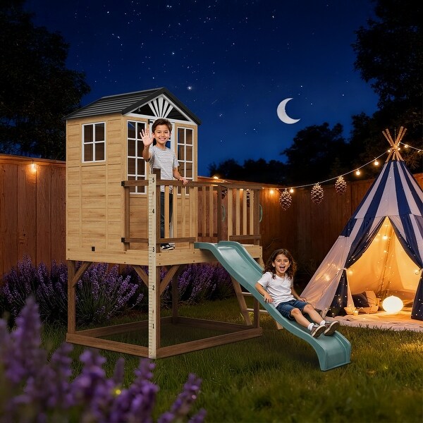 9-in-1 Wooden Playhouse with Slide & Sandbox - On Sale - Bed Bath