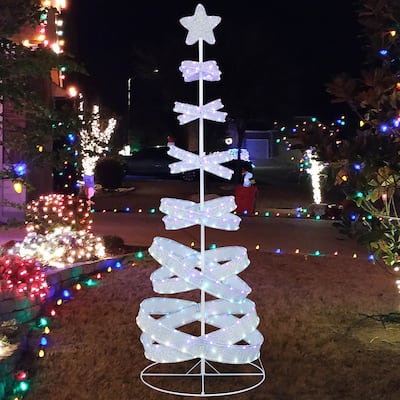 Gymax Pre-lit Spiral Christmas Tree Light Up Artificial Tree w/ 341