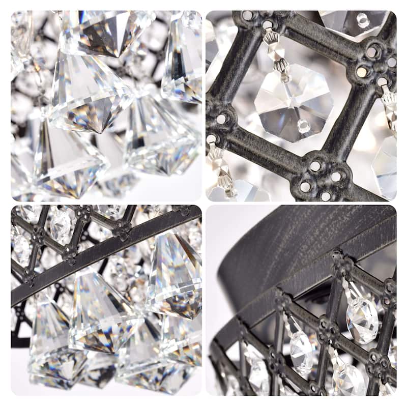 Silver Orchid Taylor 4-light Antique Black Flush Mount Chandelier