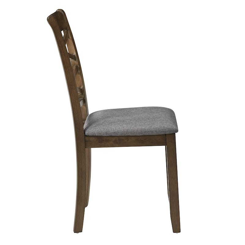 Wooden Dining Chairs Set of 4 with Linen Padded Seat
