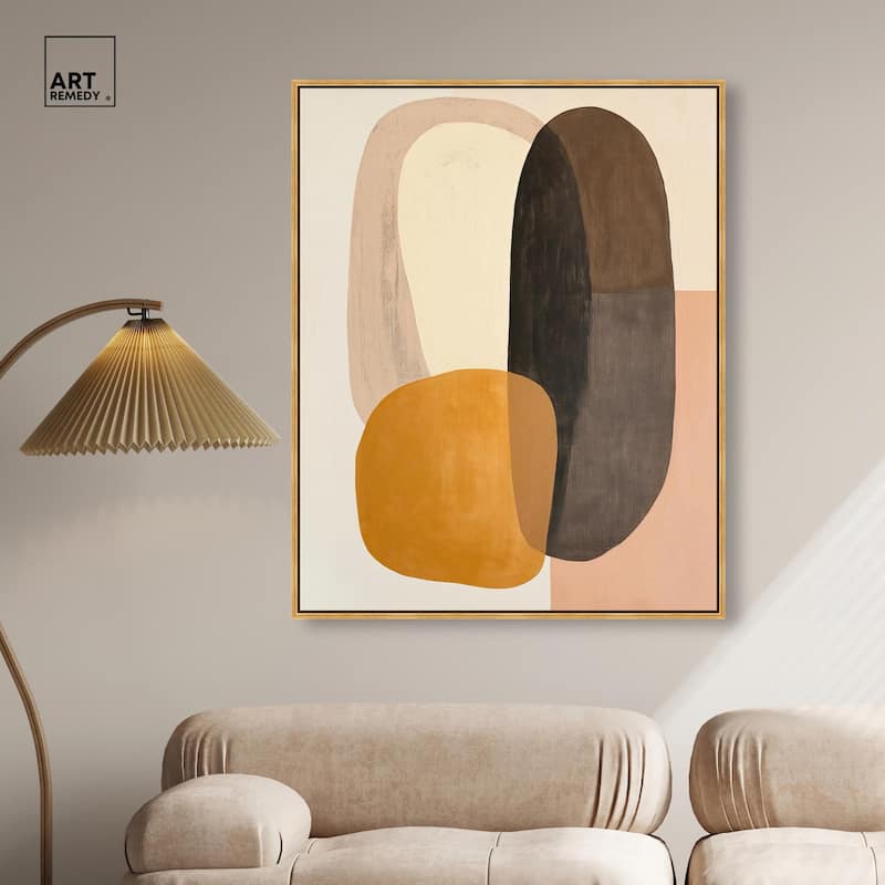 Burnt Ochre Orbit Canvas by Art Remedy