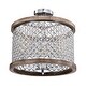 preview thumbnail 12 of 17, Denica 16 Inch Crystal Shade Semi Flush Mount 3-Light