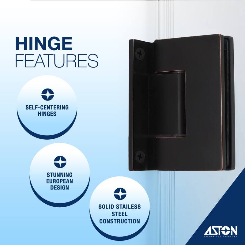 Kinkade XL 22.25 - 22.75 in x 80 in Frameless Hinged Shower Door with StarCast Clear Glass