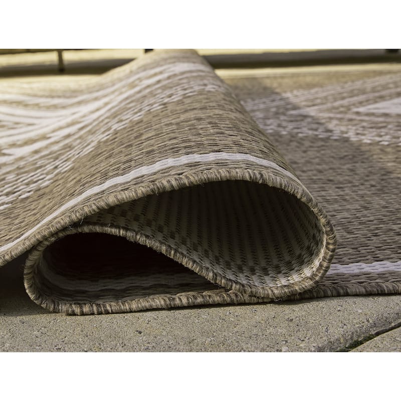 Signature Design by Ashley Dunsler Brown/Cream 5' x 7' Rug - 62.75" W x 84.88" D x 0.25" H