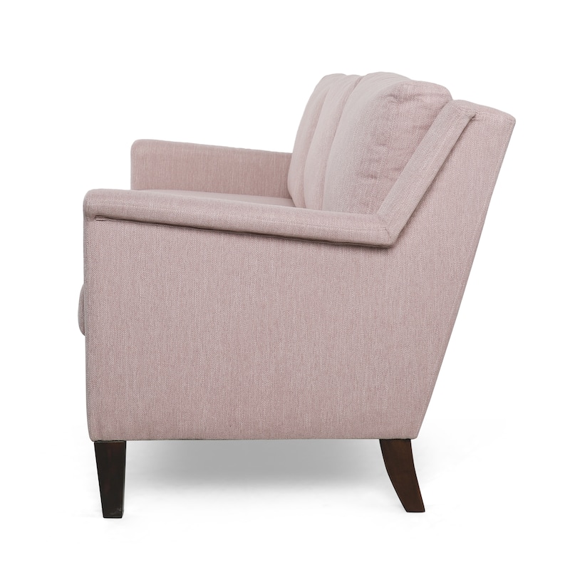 76.5 Inches Upholstered Couch, Compact Sofa Loveseat Couch with Wood Legs, Fabric Couches 2 Seats Love Seats for Living Room