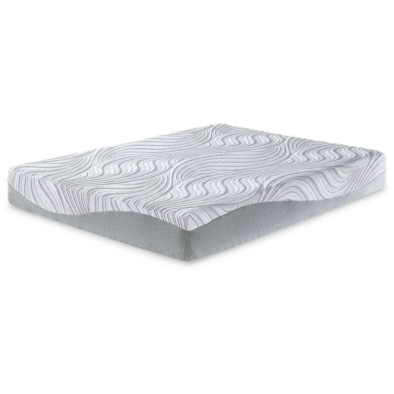 10 Inch Memory Foam Queen Mattress, White and Gray, Stretch Knit Cover