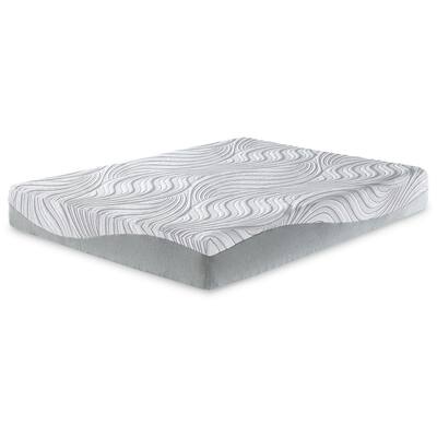 10 Inch Memory Foam Queen Mattress, White and Gray, Stretch Knit Cover
