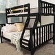 preview thumbnail 12 of 22, Max and Lily Scandinavian Twin over Full Bunk Bed Black