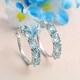 Multi Color Gemstones Sterling Silver Oval Hoop Earrings by Orchid Jewelry