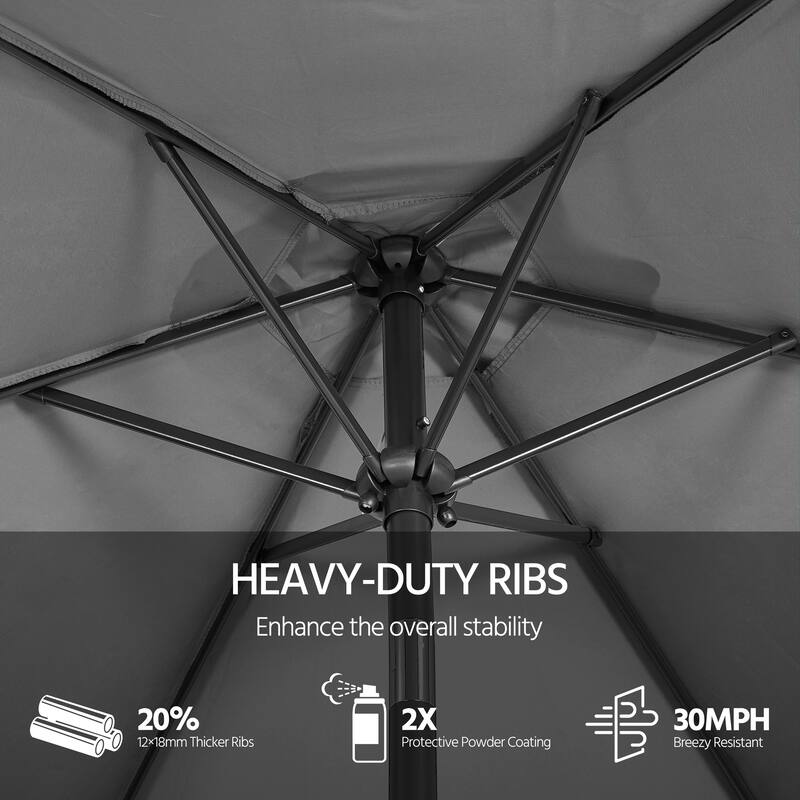 Yaheetech 9ft Patio Umbrella 8 Ribs with Push Button Tilt and Crank