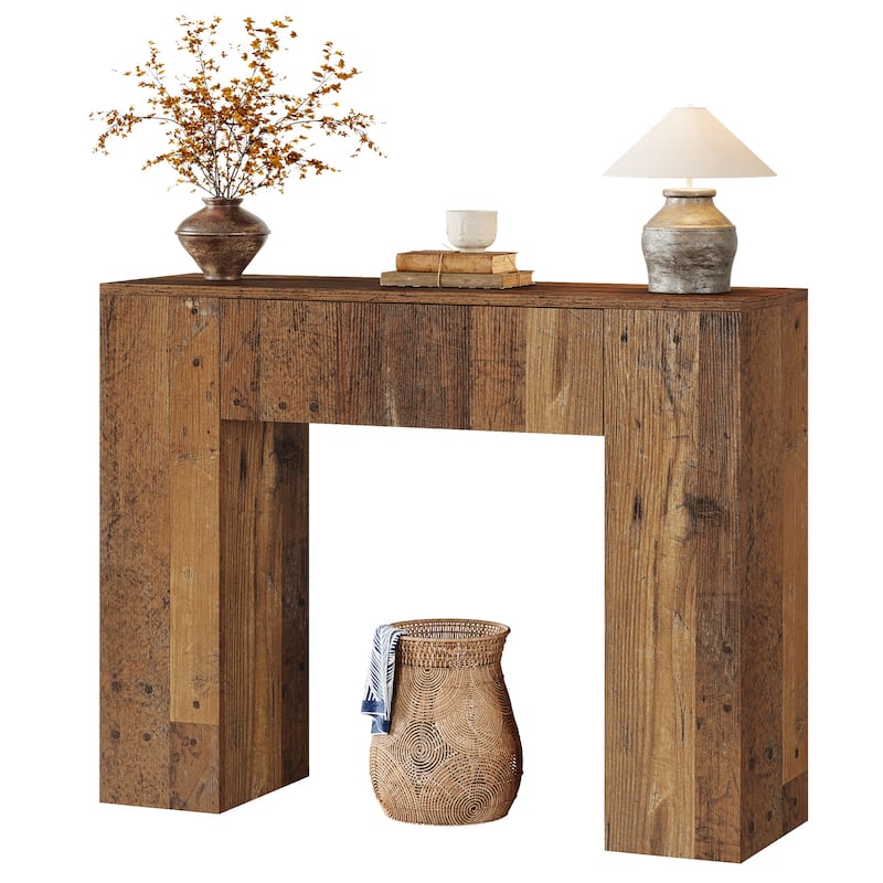 Farmhouse Narrow Console Table With Drawer for Living Room Entryway - 11.81" D x 39.37" W x 32.28" H