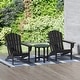 preview thumbnail 1 of 96, Altura Classic Outdoor Eco-Friendly All Weather Adirondack Chairs with Side Table (3-Piece Set) Black