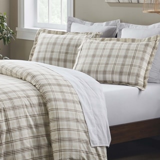 Superior Plaid Flannel Cotton Classic Rustic Farmhouse Duvet Cover Set