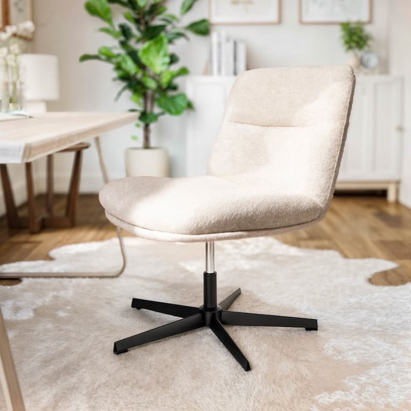 Commercial Wide Mid-Back Padded Upholstered Swivel Office Chair - 27.25"W x 27.25"D x 31.75" - 36.5"H