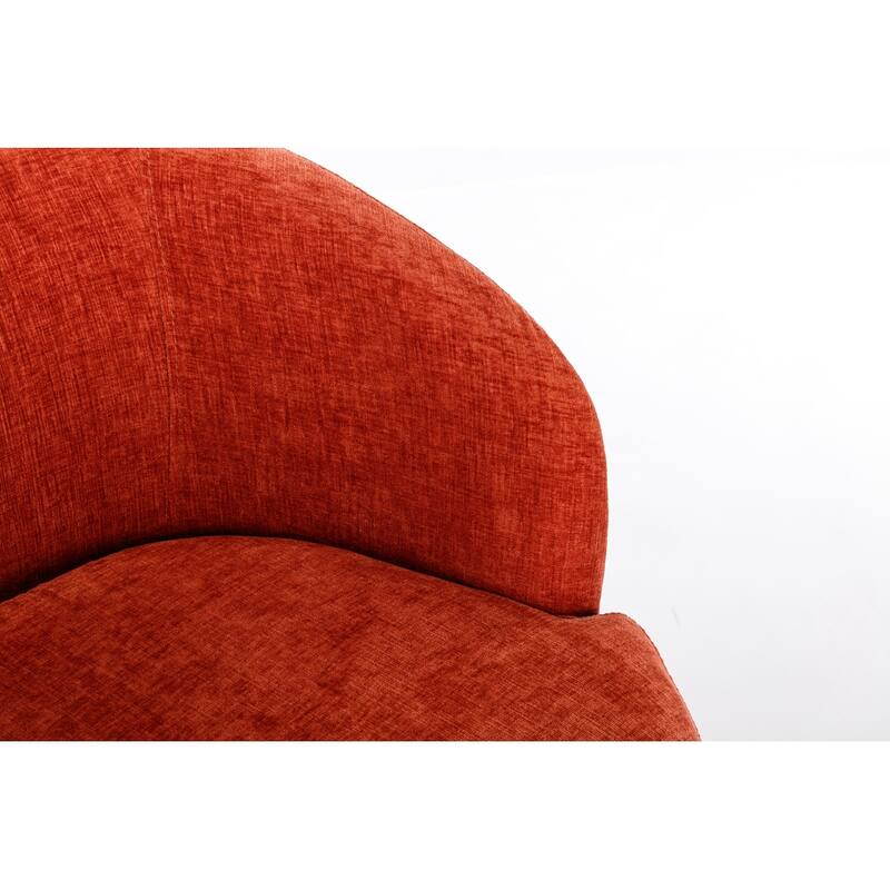 Chenille Fabric Swivel Accent Armchair Barrel Chair