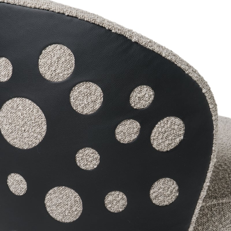 Divani Casa Allis Glam Grey and Black Fabric Swivel Accent Chair