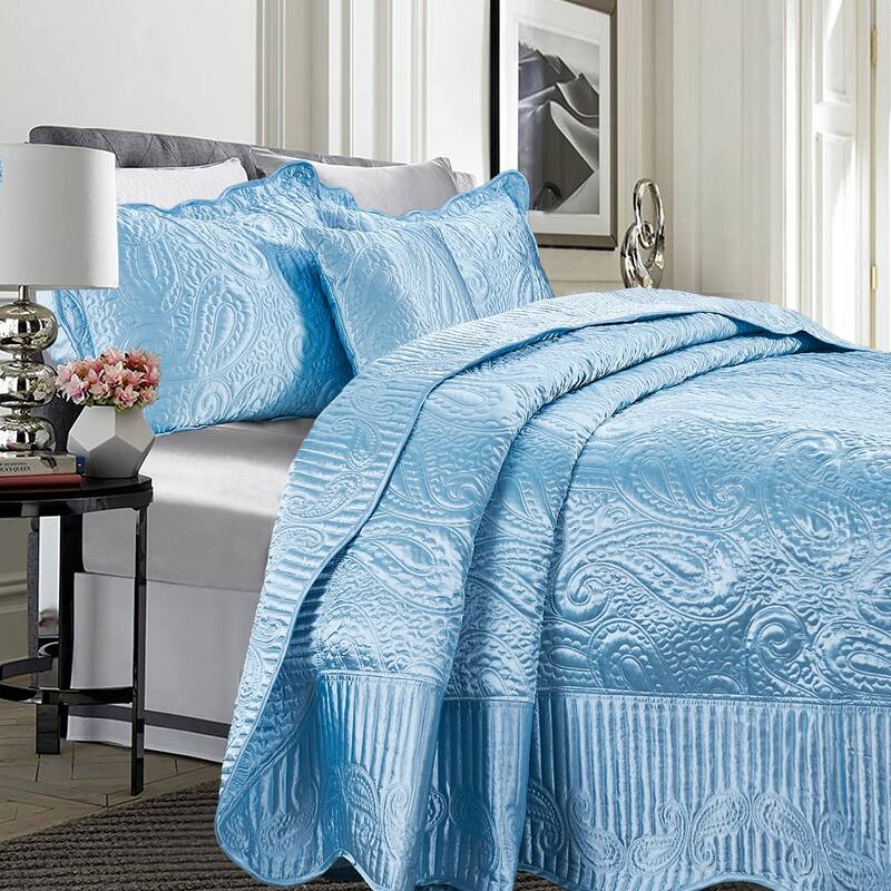 Serenta Quilted Satin 4-piece Bedspread Set