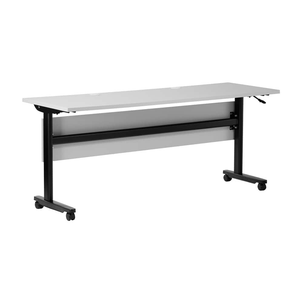 Commercial Nesting Flip Training Table with Steel Frame and T-Legs - 23.5"W x 72"D x 30"H