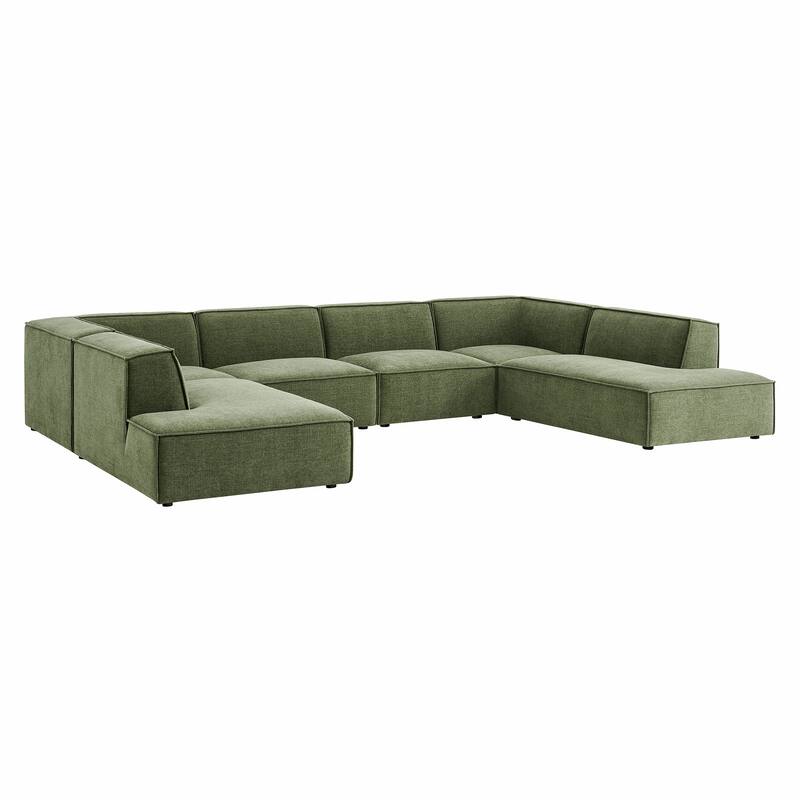 Restore 6-Piece Performance Fabric Upholstered U-Shaped Sectional Sofa