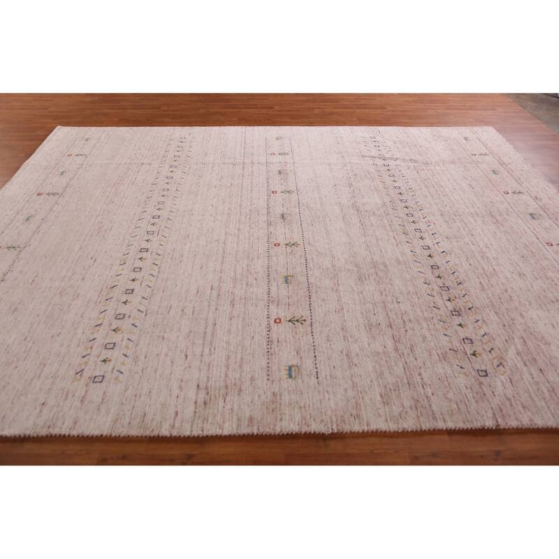 Hand Knotted Oriental 100% Wool Carpet Tribal Animal Pictorial Multi-Colored Gabbeh Area Rug - 11' 5'' X 8' 8''
