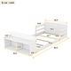 preview thumbnail 7 of 5, Twin Size Floor Bed with Storage Footboard and Guardrail, White