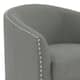 Modern Swivel Barrel Chair with Nailhead Trim