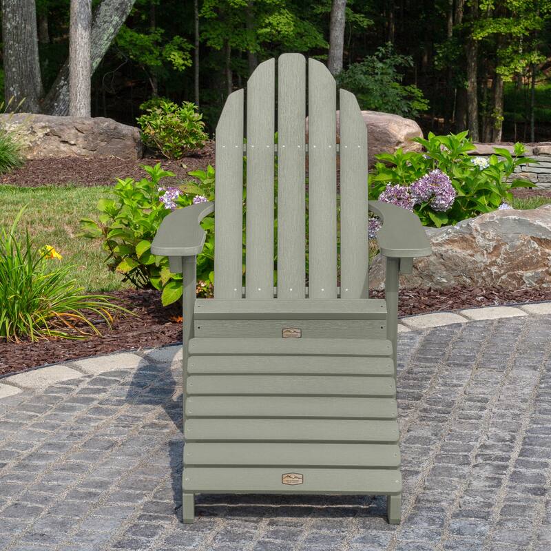 HIGHWOOOD Essential Adirondack Chair with Folding Ottoman