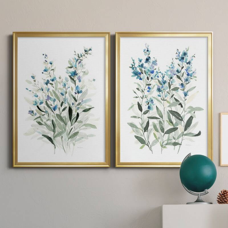 Delicate Blue Botanical I Premium Framed Print - Ready to Hang - Multi-Color