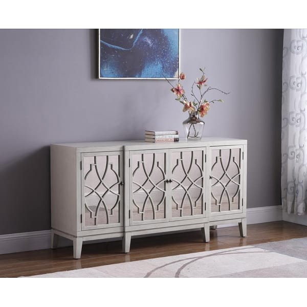 slide 2 of 5, Best Master Furniture Antique Beige Mirrored Side Board