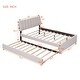 preview thumbnail 9 of 24, Full Size Teddy Fleece Upholstered Platform Bed with Twin Trundle and LED Lights, Classic Design