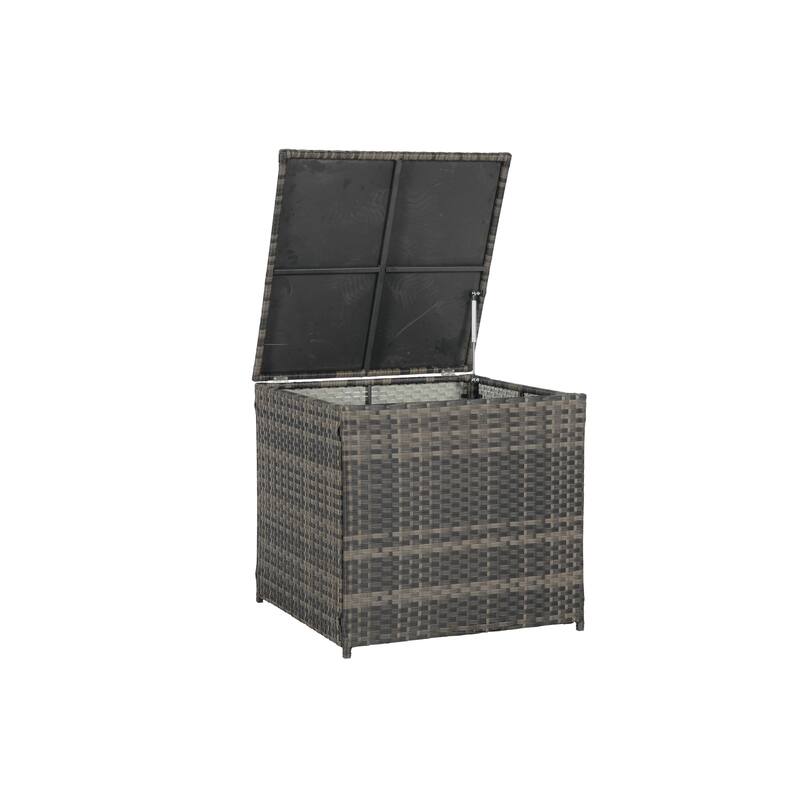 6-Piece Outdoor Patio Wicker Sectional Sofa Set with Corner Table & Glass Top Table