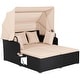 preview thumbnail 10 of 9, Costway Patio Rattan Daybed Lounge Retractable Top Canopy Side Tables - See Details