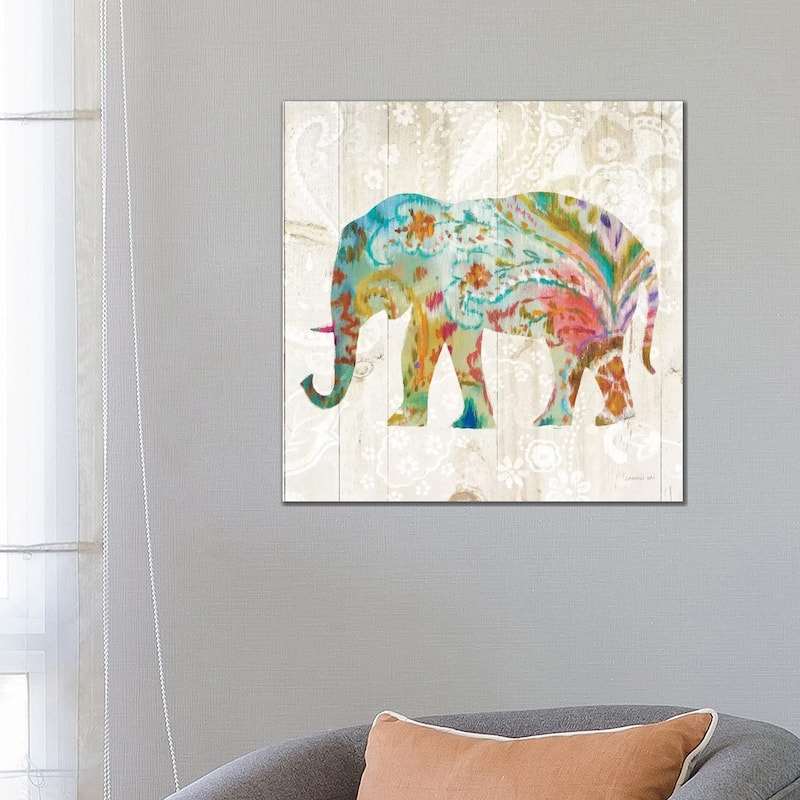 iCanvas "Boho Paisley Elephant II" by Danhui Nai Canvas Print