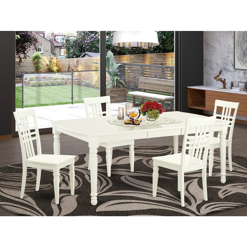 Dining Table Set for 8 - Kitchen Table with Chairs - Buttermilk Cherry Finish - Eclectic Style