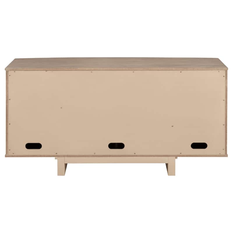 Kailani 4-Door Cane Sideboard Buffet Cabinet Beige Oak