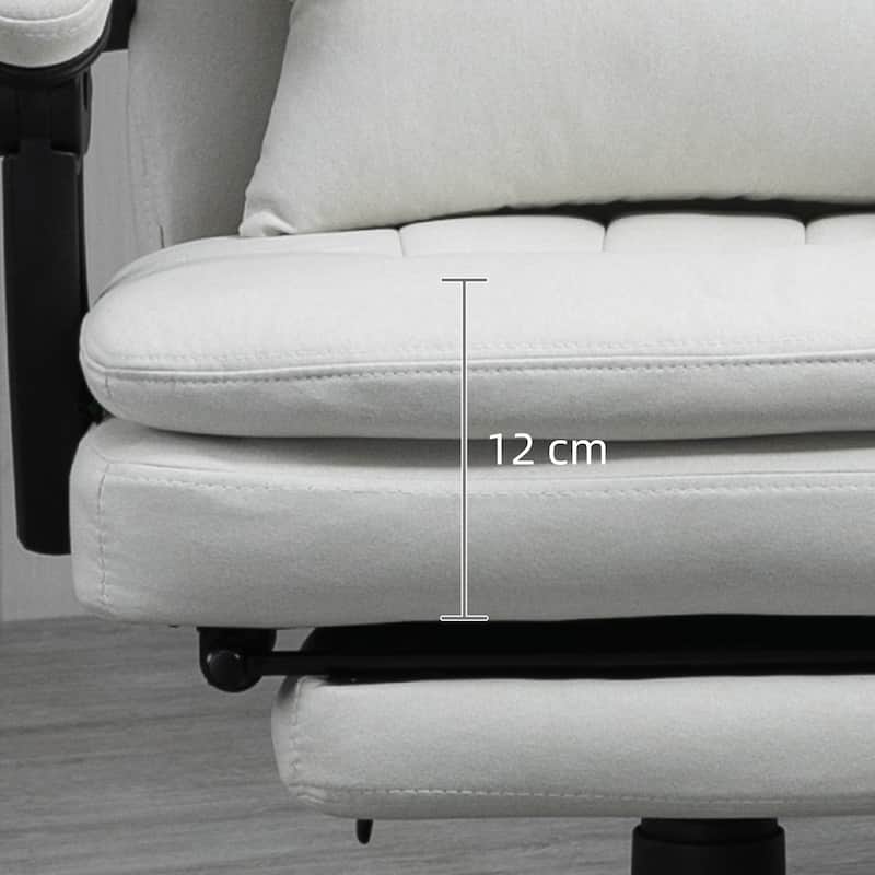 Microfibre 360° Swivel Office Recliner with Vibration Massage, Lumbar Heating, Lumbar Pillow, Footrest, Adjustable Height