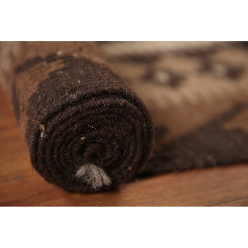 Geometric Kilim Oriental Area Rug Hand-woven Wool Carpet - 6'9"x 9'9"