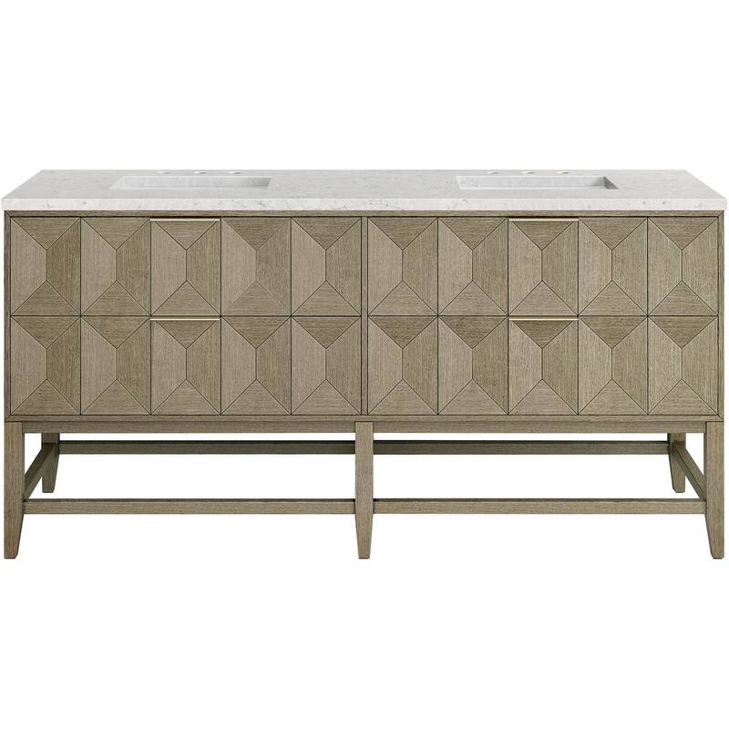 James Martin Vanities D100-V72-FEJP Emmeline 72" Free Standing Double - Pebble Oak - Oak Finish