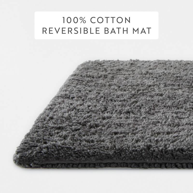 Becky Cameron 100% Cotton Reversible Solid Bath Mat