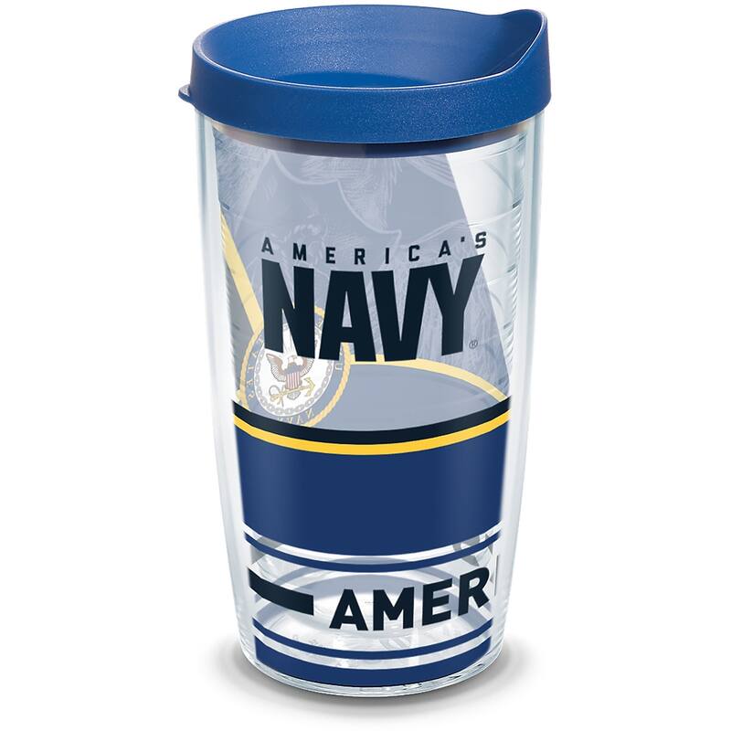 Tervis Navy Forever Proud Made in USA Double Walled Insulated Travel Tumbler, Classic - 16oz