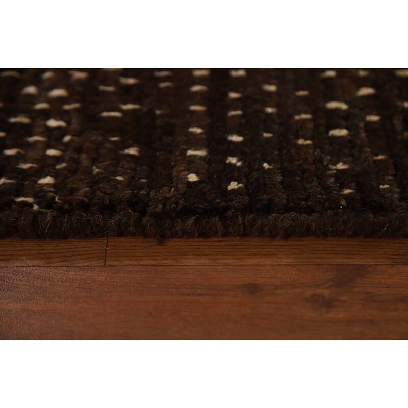 Hand Knotted Oriental 100% Wool Carpet Tribal Tribal Brown Moroccan Area Rug - 7' 11'' X 5' 8''