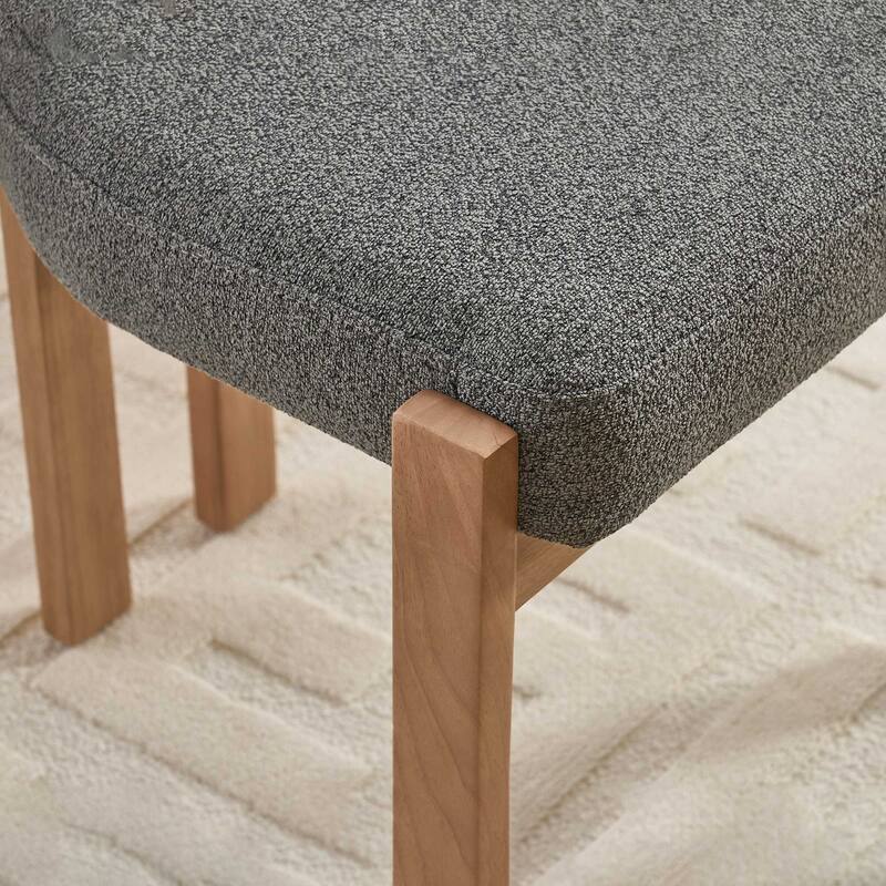 Modern Upholstered Rubberwood Dining Chairs (Set of 2)