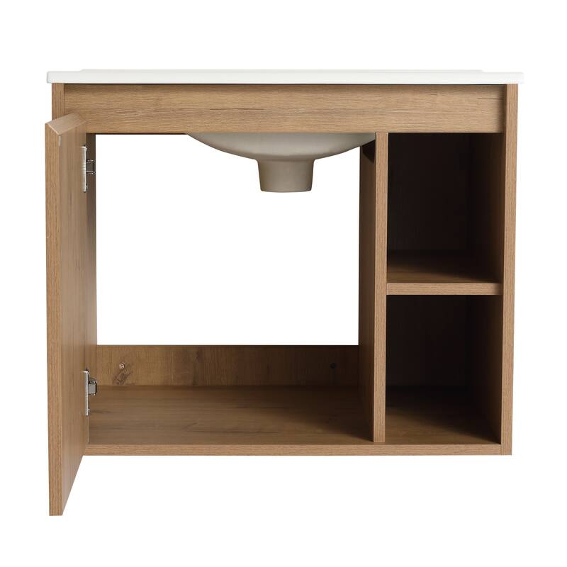 Bathroom Vanity With Sink In 24/30 Inch, Floating Bathroom Vanity With Soft Close Door