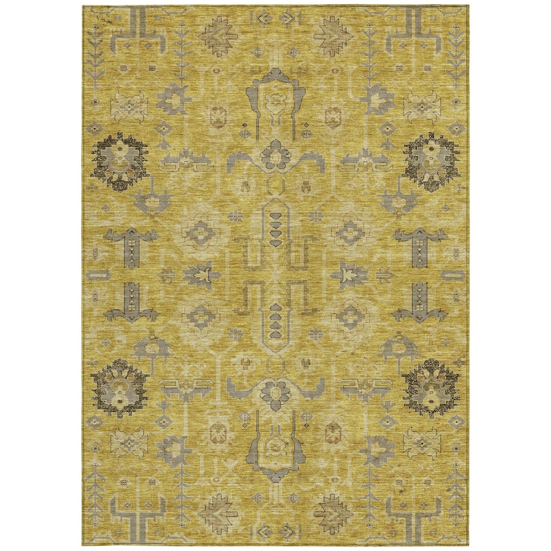 HomeRoots Oriental Traditional Rectangle Outdoor Rug